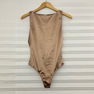 Intimately Free People Bronze Shimmer Sleeveless Bodysuit Boat Neck XS/S